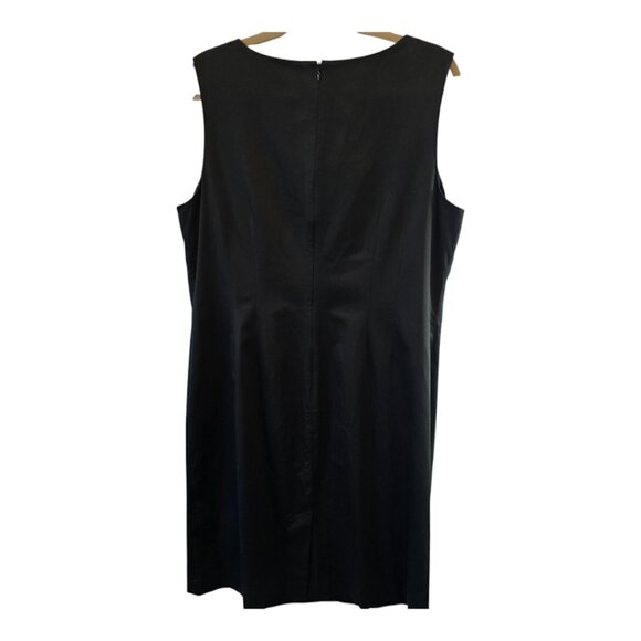PENDLETON WOMENS CLASSIC SLEEVELESS BLACK MIDI SHEATH DRESS SIZE 16 COTTON OFFIC - Picture 4 of 10